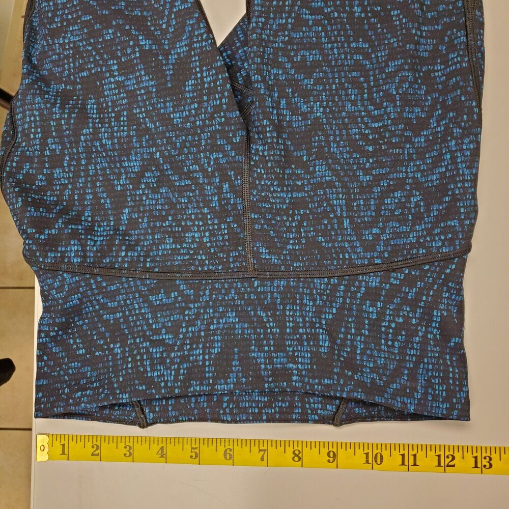 Lululemon Train Times Crop Leggings Size 6 Pulse Capri Black Blue 17" - Picture 5 of 8